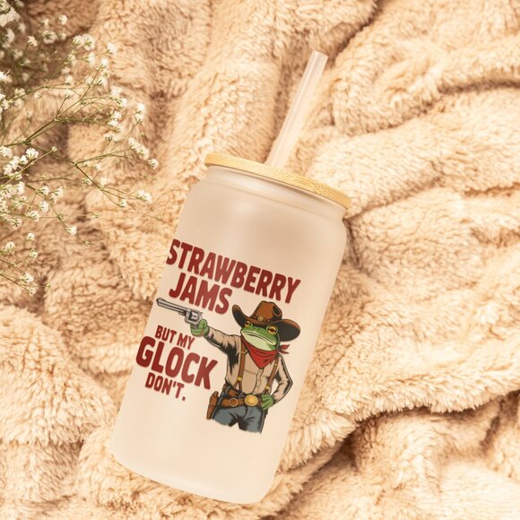 Frog Tumbler, Strawberry Jams, But My Glock Don’t, Funny Meme, Frog Lovers - Picture 6 of 7